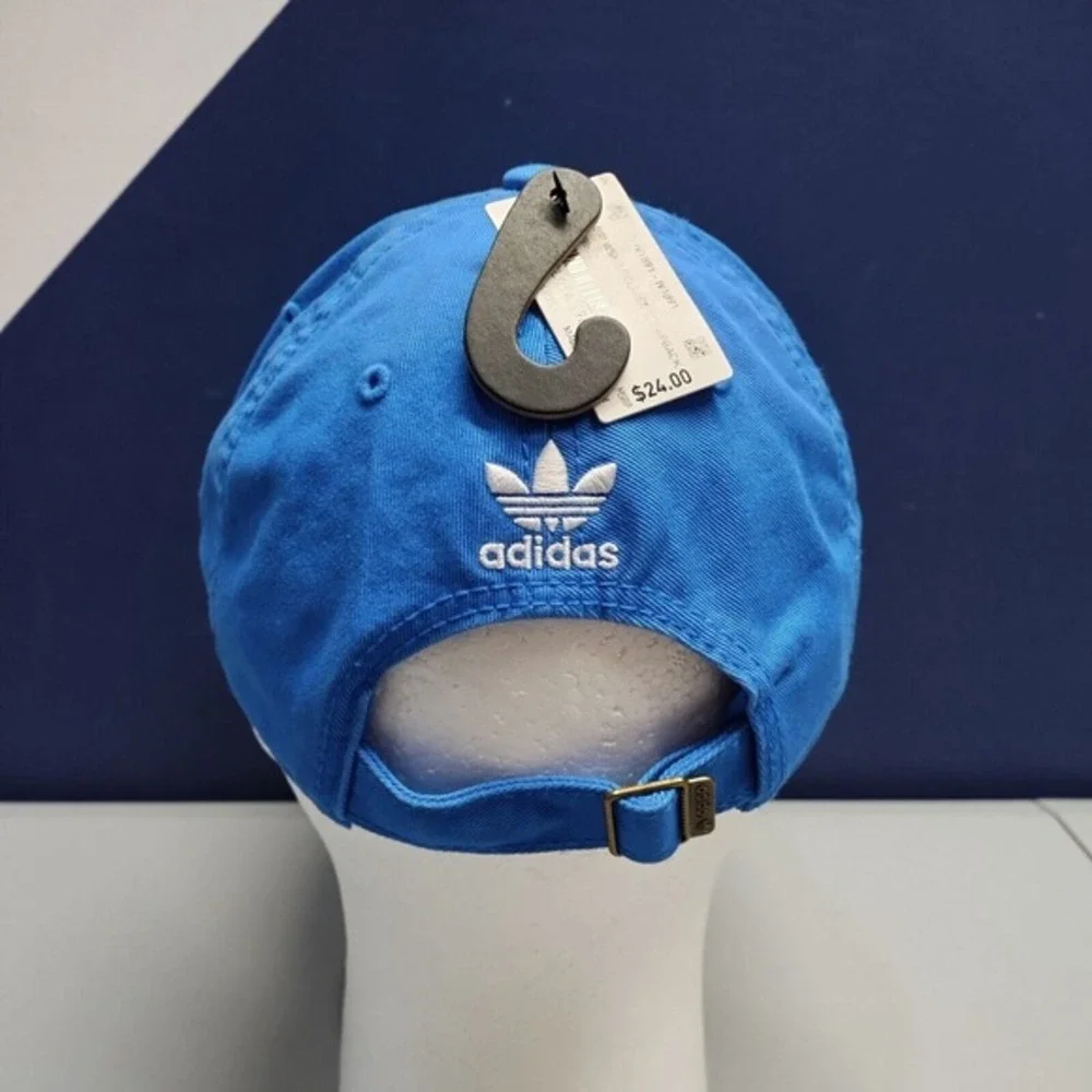 adidas Baseball Cap Youth Blue‎ 100% Cotton Relaxed Fit Adjustable Strapback Hat